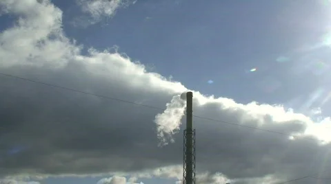 2 clips of smoking chimney stack. HD 1080i Stock-Footage 66846