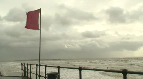2 clips of a stormy day on the River Mersey Liverpool UK Stock Footage 65995