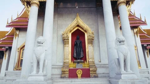 2 Clips Wat Benchamabophit - Marble Temple in Bangkok Stock Footage 101454957
