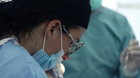 2 close ups: Patient and Desntist Stock Footage 41458105