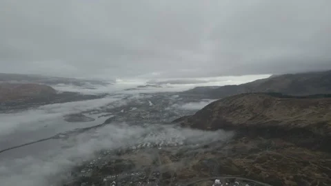 #2 Clouds and Fog in Mountain Range - Flat Profile Stock Footage 220223573