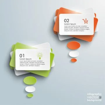 2 colored thought bubbles Stock Illustration