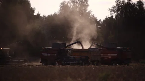 2 Combine harvester Stockbeeldmateriaal 163976912