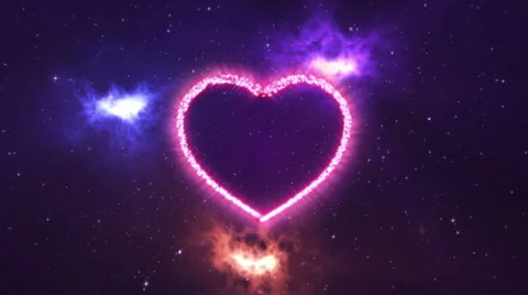 2 comets draw heart shape in the space - 4K Stock Footage 45624518