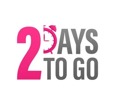 2 day to go in modern style. Special offer badge. Web design. Sale tag. Vector Stockillustratie