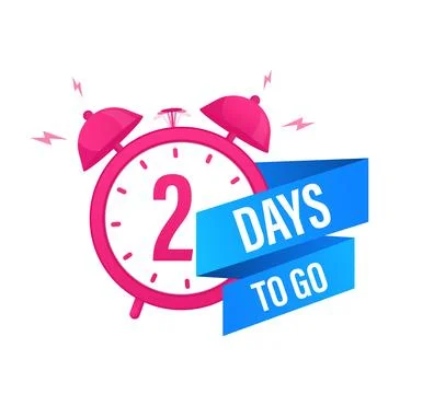 2 day to go in modern style. Special offer badge. Web design. Sale tag. Vector Stockillustratie