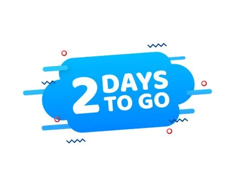 2 Days to go. Countdown timer. Clock icon. Time icon. Count time sale. Vector Stock Illustration