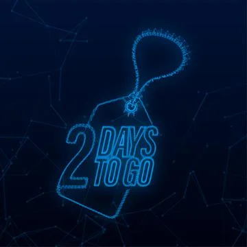 2 Days to go. Countdown timer. Time icon. Count time sale. Vector stock Stock-Illustration