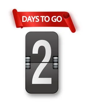2 days to go icon set. Countdown of days remaining. Offer timer sticker limited Stock-Illustration