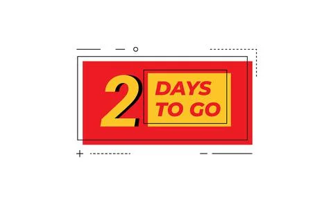2 days to go last countdown icon. Stock Illustration