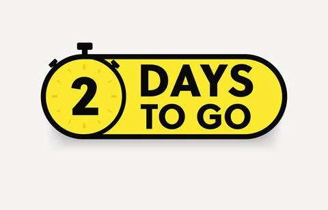 2 days to go last countdown icon. One day go sale price offer promo deal timer Illustrazione stock