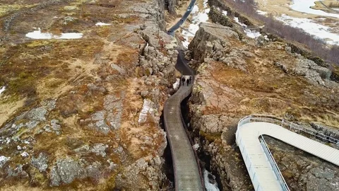 2 different continental plates at Iceland Stock Footage 93870934
