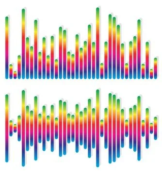 2 different equalizer, EQ graphics - Vertical bars, rectangles Stock Illustration
