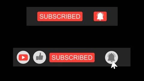 2 Different Subscribe Button Animations with H-264 Alpha Matte Channel Stock Footage 138446674