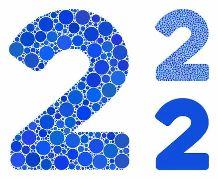 2 Digit Mosaic Icon of Circle Dots Stock Illustration