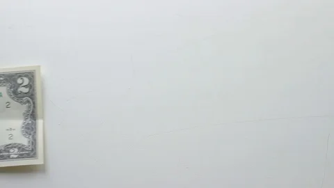 2 dollar banknote and bitcoin Stock Footage 86125541