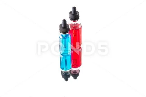 2 Dripper e-juice bottles Stock Photos