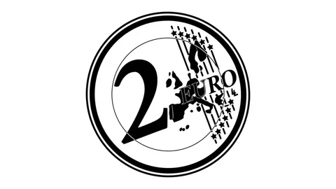 2 euro vector design animation Stock Footage 286787898