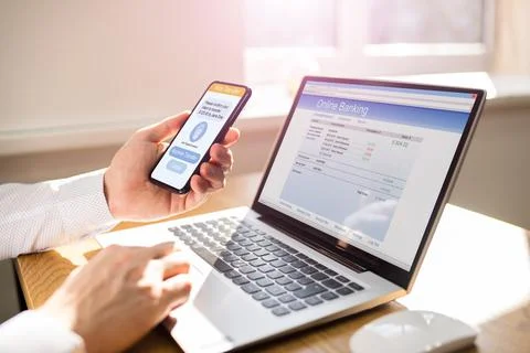 2 Factor Virtual Bank Authentication Stock Photos