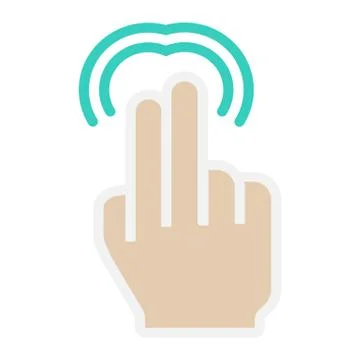 2 finger Double tap flat icon, touch and gesture Illustrazione stock