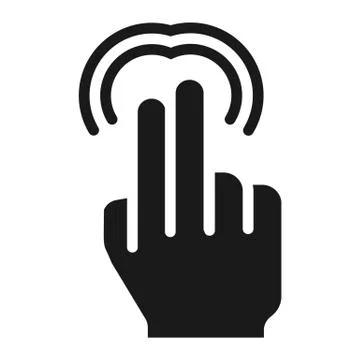 2 finger Double tap solid icon, touch and gestures Stock Illustration