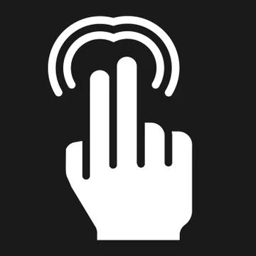 2 finger Double tap solid icon, touch and gesture Stock Illustration