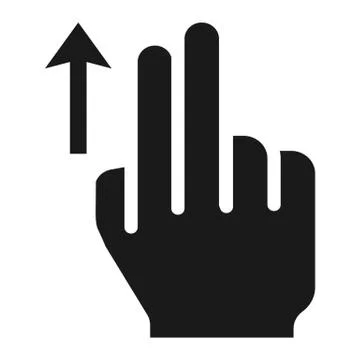 2 finger Swipe up solid icon, touch and gesture Stock Illustration