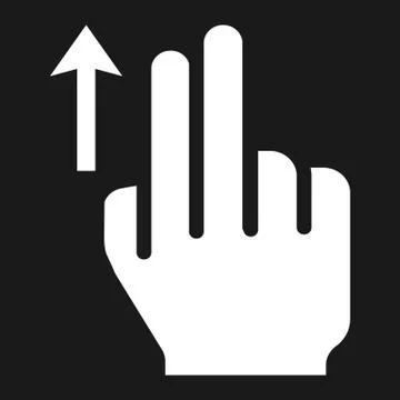 2 finger Swipe up solid icon, touch and gesture Stock Illustration