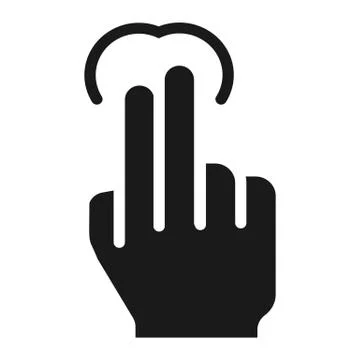 2 finger tap solid icon, touch and hand gestures Stock Illustration