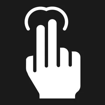 2 finger tap solid icon, touch and hand gestures Stockillustratie