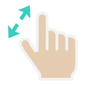 2 finger zoom in flat icon, touch and gesture Stock Illustration