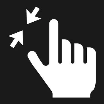 2 finger zoom out solid icon, touch and gesture Stock Illustration