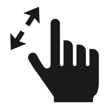 2 finger zoom in solid icon, touch and gesture Stock Illustration