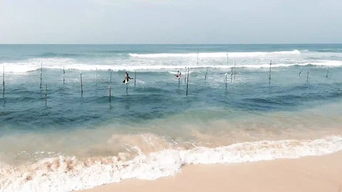 2 fishermen on the Indian Ocean Video stock 113687766