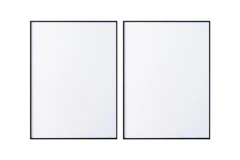 2 Frame mock up isolated on white background, 3d render Stock Illustration