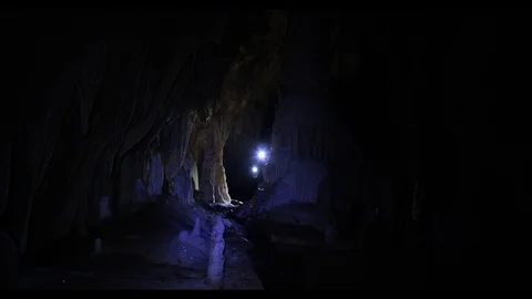 2 friends in a Cave Stock Footage 127772094