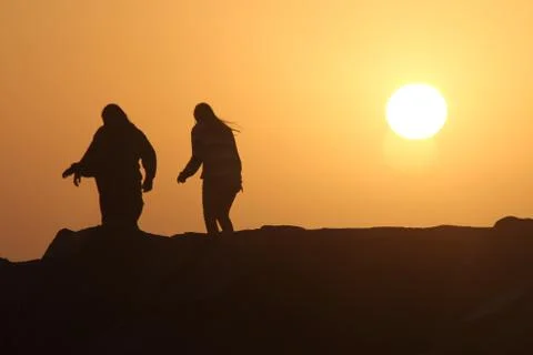 2 Friends on Rocks Stock Photos