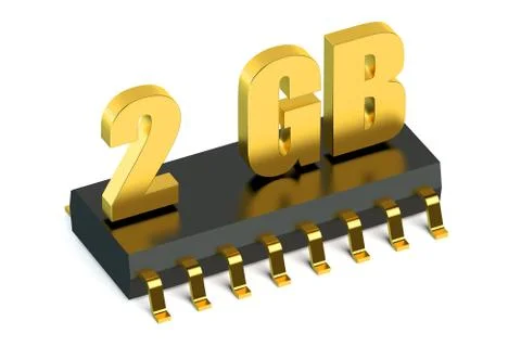 2 Gb RAM or ROM memory chip for smartphone and tablet Illustrazione stock