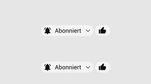 2 German Subscribe Buttons - Like and Full Bell Menu - Transparent 4K Stock Footage 330774898