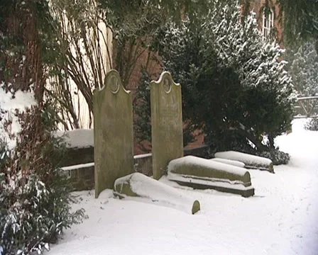 2 graves in snow Stock Footage 32537145