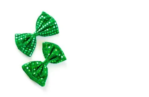 2 green bow ties with sequins Foto stock