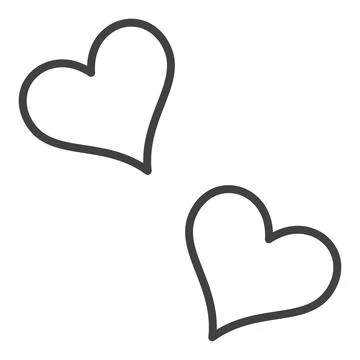 2 Hearts vector hope outline icon or design element Stock-Illustration