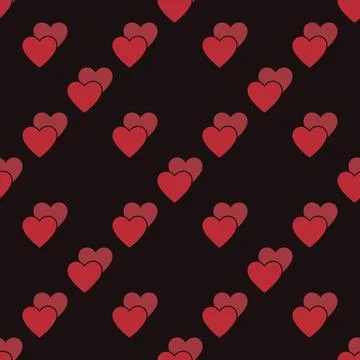 2 Hearts vector seamless pattern - love and romantic modern background Stock Illustration