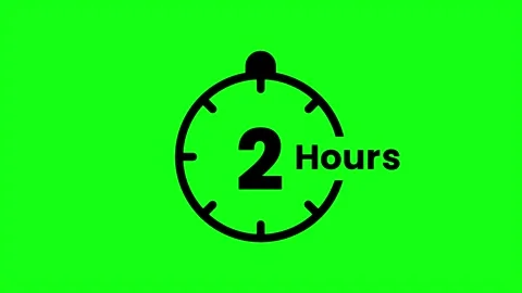 2 Hours green screen animation. Service opening hours, work time or deliver.. Stock Footage 333139325