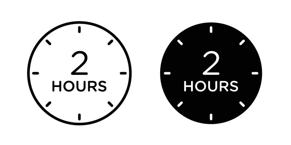 2 hours icon concept. best for web design イラスト素材