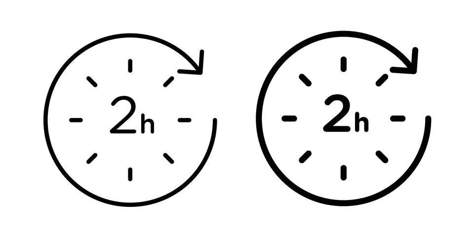 2 hours icon vector design illustrations Illustrazione stock