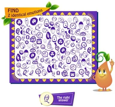2 identical emotions puzzle Stock Illustration