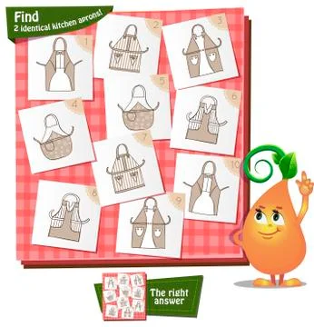 2 identical kitchen aprons Stock Illustration