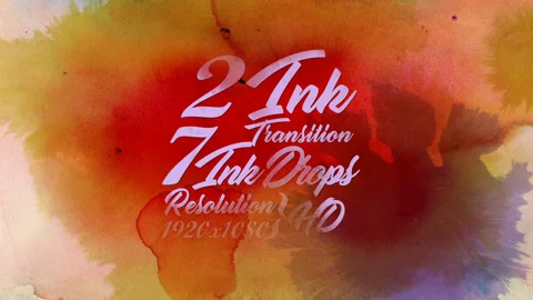 2 Ink transitions+7Drops Stockbeeldmateriaal 113132740
