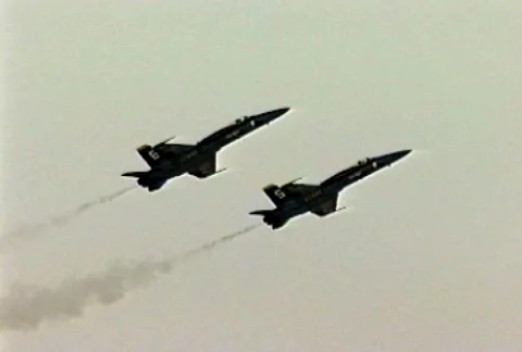 2 jets break up Stock Footage 299980